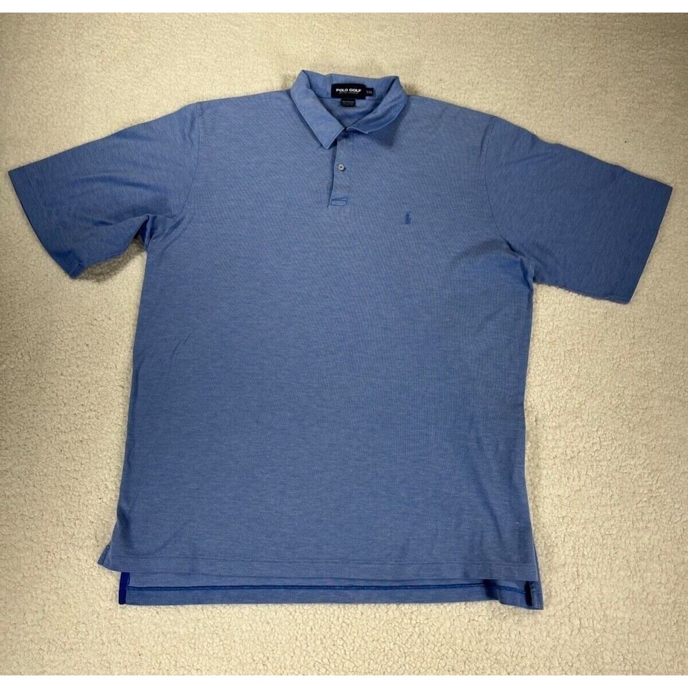 Ralph Lauren Men's Sz 2XL Blue Short Sleeve‎ Collared Polo Golf Shirt